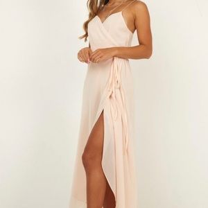 Champagne long party dress